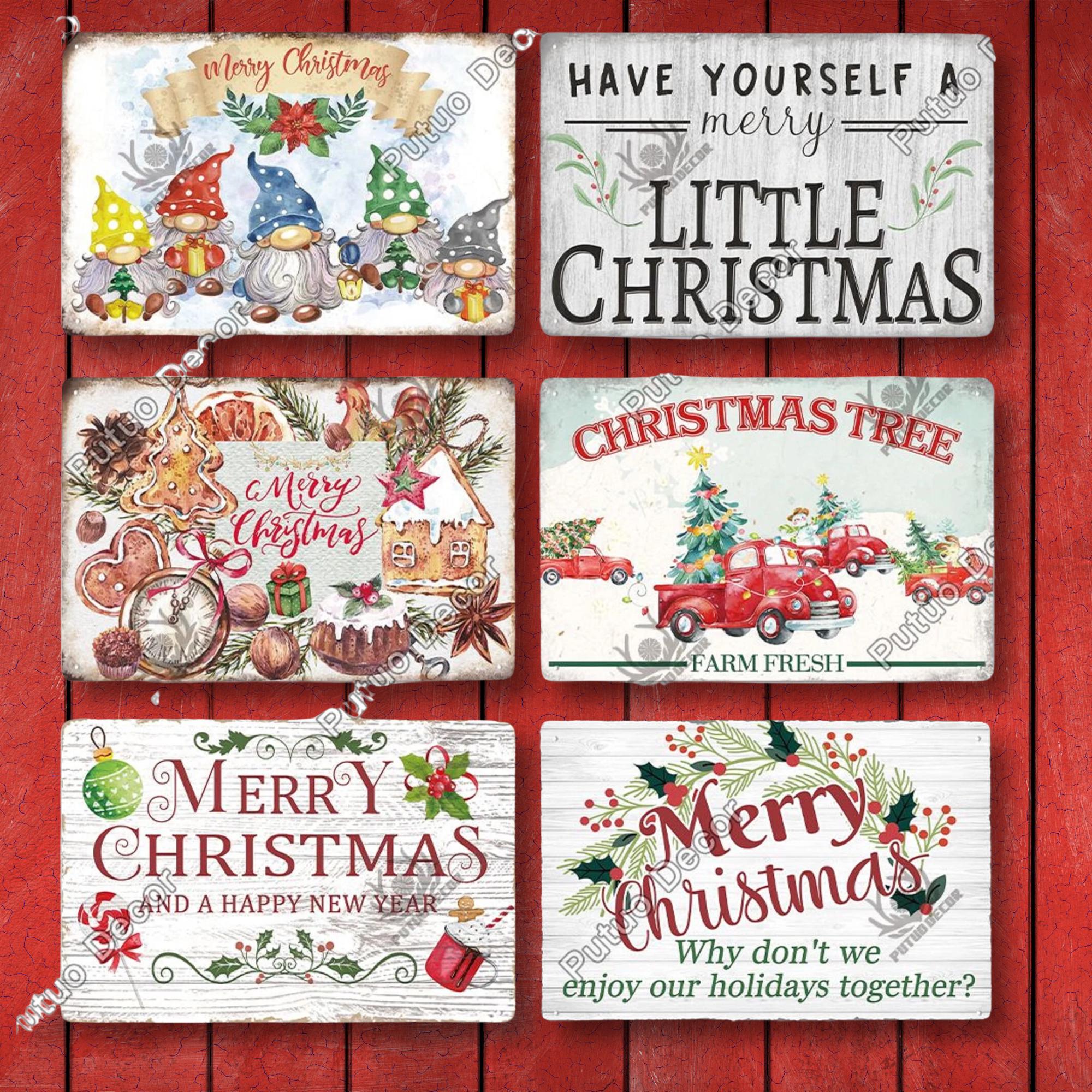 素朴なクリスマスサインデコール メタルプラーク 壁掛けアートサイン、31.75cm x 22.86cm プリミテ ヴィンテージ メタル ブリキ看板 プラーク メリークリスマス 水彩画 素朴な鹿 冬 壁アート サイン 鹿のサイン 屋内\u0026屋外 ホーム バー コーヒー  キッチン 装飾 12 x 8インチ