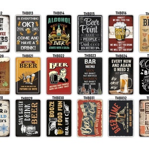 Vintage Style Rusted Tin Sign Funny Beer Metal Plaque Bar Pub Man Cave Kitchen Wall Decor. Perfect for Alcohol Drinkers & Club Enthusiasts