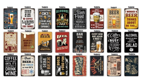 Insegna In Lamiera Vintage Per Birra E Drink, Decorazione Da Parete Per Bar Pub E Cucina, 20x30 Cm, Cartello Divertente