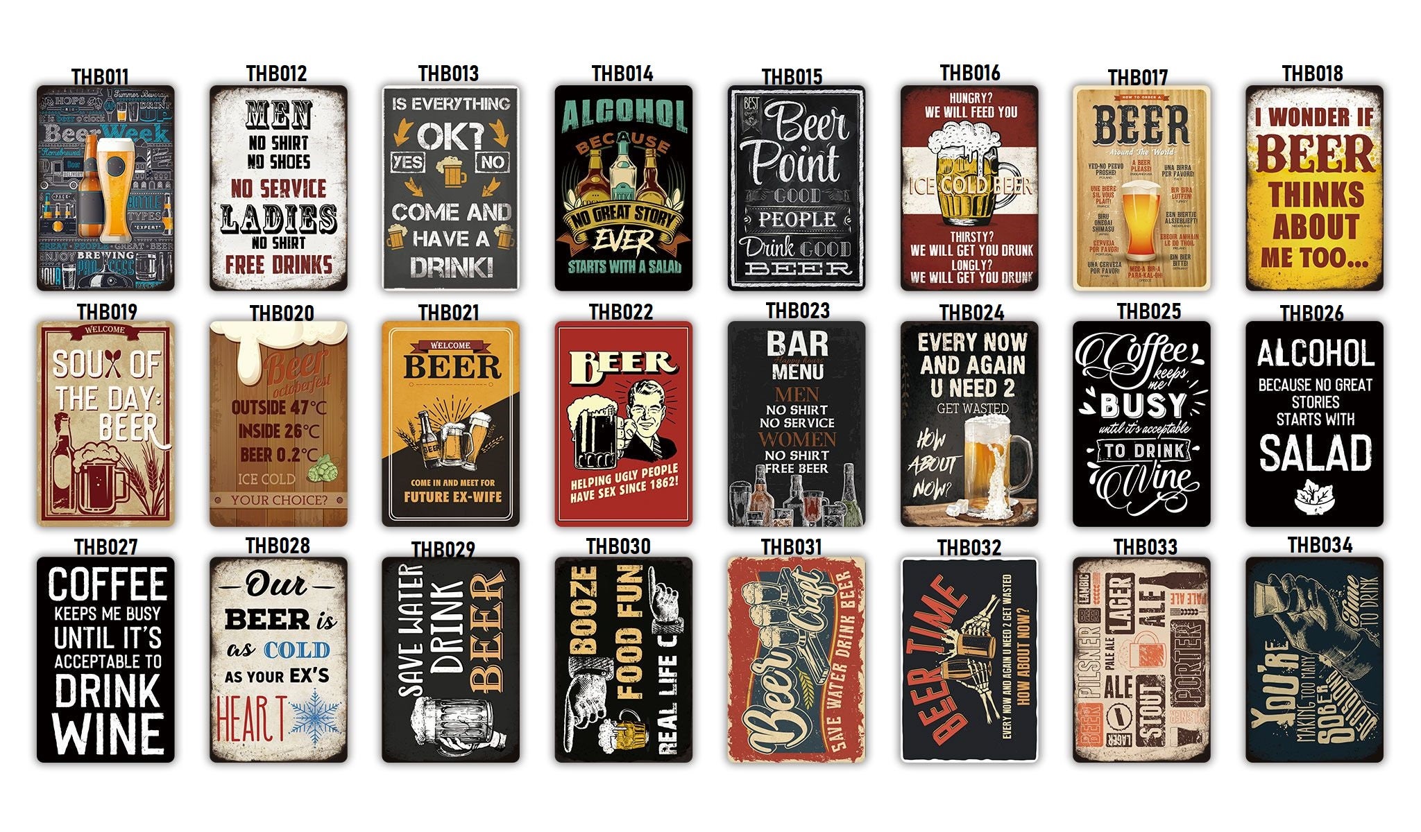 Vintage Style Rusted Tin Sign Funny Beer Metal Plaque Bar Pub Man Cave