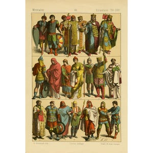 Byzantium & Turkey Middle Ages Costume Print | Hottenroth 1884 Plate 66 | Historical Fashion Art | 300DPI High Res Digital Download