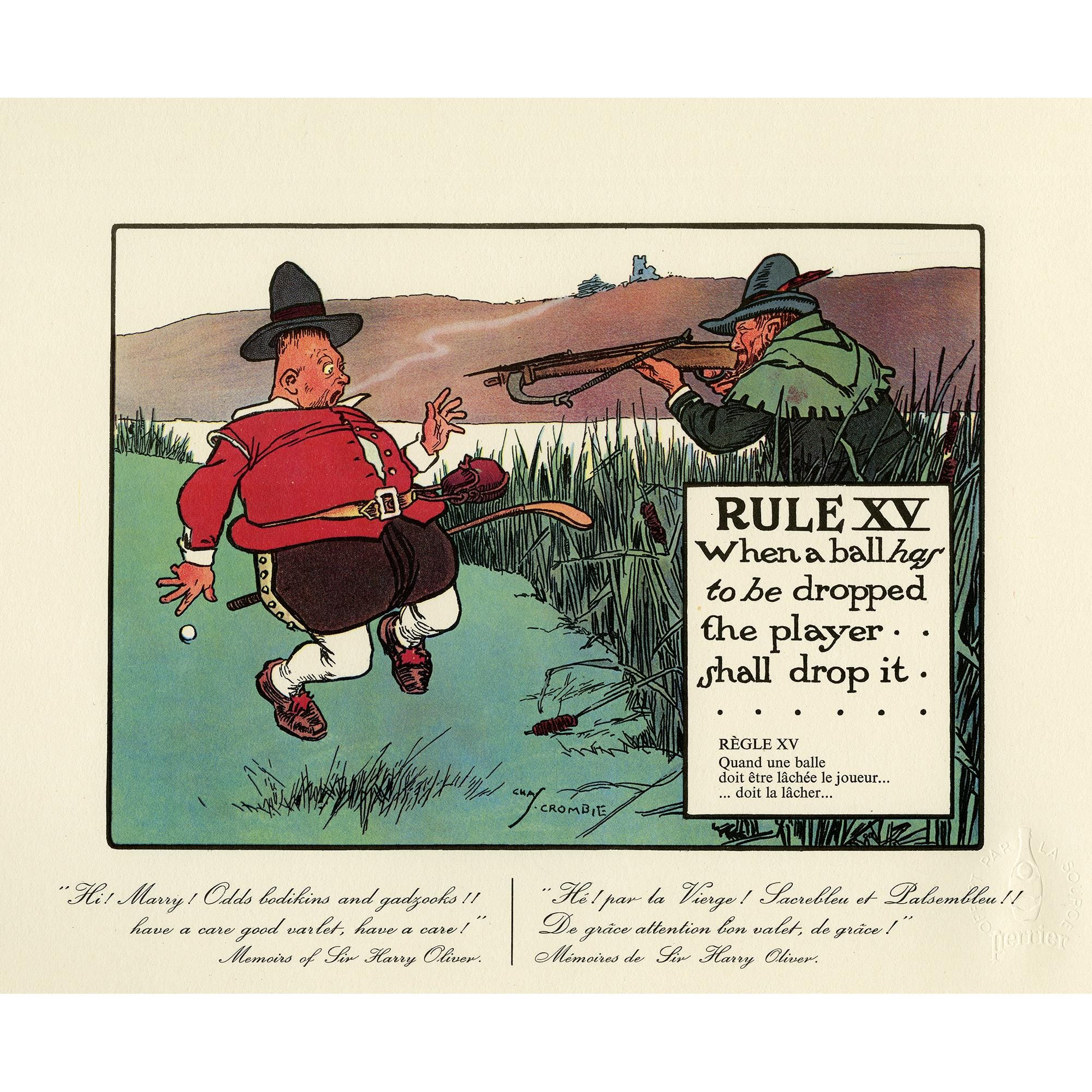 アンティークゴルフプリント | チャールズ・クロムビー 1906 | ルール