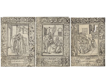 Ave Maria Religious Prints Set | 1521 Vintage Christian Art (Digital Download)