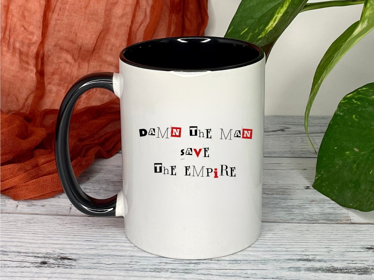 Damn the man save the empire coffee mug, empire records gift, 90s nostalgia, film quotes mug