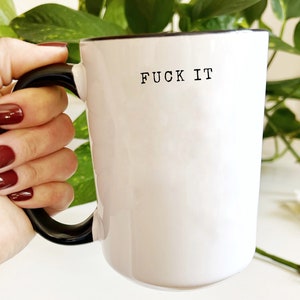F*ck it-mok, vloekende mok, grappige koffiemok, snauwende mok, vloekwoordmok, sarcastische mok, motiverende mok, cadeau-idee F Bomb, kerstcadeau