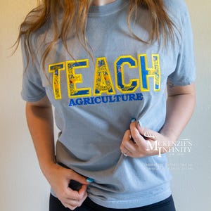 TEACH Agriculture FFA Personalized Embroidered Comfort Colors TShirt