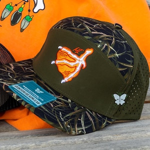 Finley Skeleton Duck Foot - Embroidered 3D Puff Waterproof Midnight Marsh 7 Panel Hat