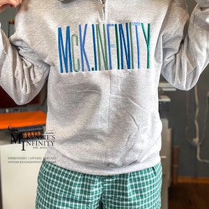 Personalized Team Quarter Zip Pullover | Custom Embroidered Zip-Up | Bold Letter Unisex Sweatshirt | Coach, Player, or Parent Gift