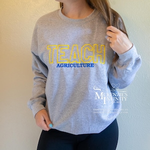TEACH Agriculture Personalized Embroidered Crewneck Sweatshirt