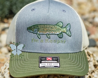 Pike Fish- I'm A Keeper Embroidered Richardson 112 | 6 Panel Trucker Cap/Hat