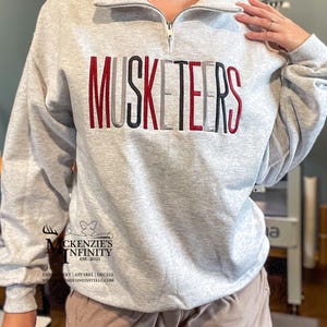 Custom Embroidered Quarter Zip Gift | Personalized Unisex Sweatshirt | Bold Text Zip Up | Back to School, Coach, or Grad Gift