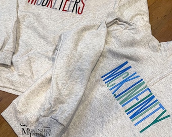 Sudadera con capucha y cremallera de un cuarto de la escuela bordada: mascota personalizada