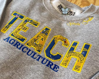 TEACH Agriculture FFA Personalized Embroidered Crewneck Sweatshirt