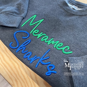 Custom 3D Puff Embroidered Sweatshirt | Personalized Gift for Him or Her | Raised Letter Crewneck | School, Birthday, or Grad Gift