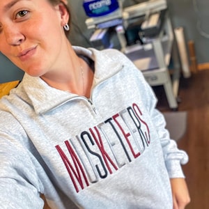 Senior Class Quarter Zip | Bold Embroidered Letters | Personalized Graduation Sweatshirt | Custom Zip Up Pullover