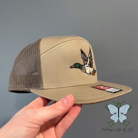 Retro Vintage Style Fowl Duck Hunting Richardson 168 Mesh Snapback Outdoor Hat Mallard Duck Embroidered Richardson 168 | 7 Panel Trucker  main image 2