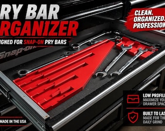 Organizer na łom Snap-On | Tacka na narzędzia o niskim profilu | Uchwyt na cały zestaw łomów | Organizer do szuflady dla mechaników | Schowek na narzędzia Snap-On 36x13x1,5"