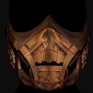 Scorpion Mortal Kombat Mask for Cosplay Roleplay Costume Prop + Airsoft Ready Version Available