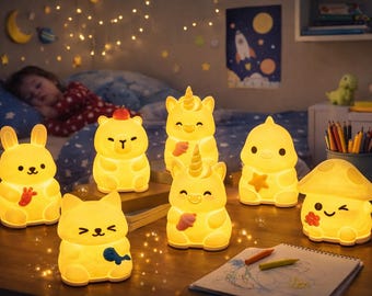 Fantazyjna lampka nocna z postacią | Dekoracja pokoju dziecięcego
