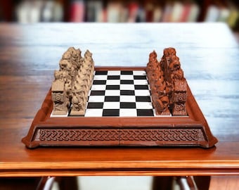 Zestaw szachowy w stylu nordyckim i wikingów | Nordycki | Wikingowie | Gra fantasy