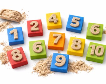 Zestaw matematyczny z piaskiem inspirowany Montessori | Dodawanie | Odejmowanie | Liczby 1-10