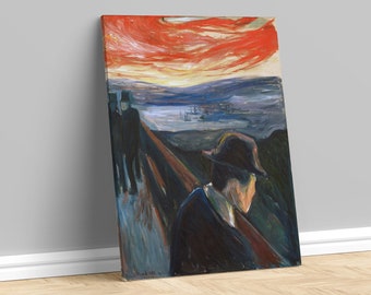 The Scream painting by Edvard Munch Canvas Print Classic Art Reproduction Scream Munch Print Classic Art Wall Decor Expressionism Painting