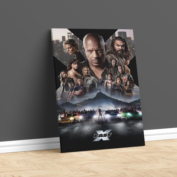 Fast & Furious X 2023 Poster, Fast and Furious 10 Poster, Dominic Toretto posters ,Jason Statham Canvas, Vin Diesel Print , gift for here