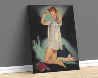 Retro Woman Canvas, Retro Woman Wall Art, Woman Wall Art, Woman Wall Decor, Woman Canvas, Pin Up Girl, Pin Up Girl Canvas, Sexy Woman canvas