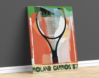 Roland Garros, 1987, Tennis Poster, Gérard Titus-Carmel, Birthday Gift Idea, Contemporary Wall Art, Tennis Canvas, Tenis Wall Decor, Canvas