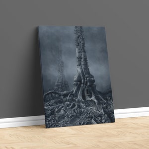 Dystopian Tree Printed Canvas, Surreal Printed Wall Art, Surreal Canvas Art, Dystopian Wall Decor, Darkness Canvas, Horror Theme Art Canvas