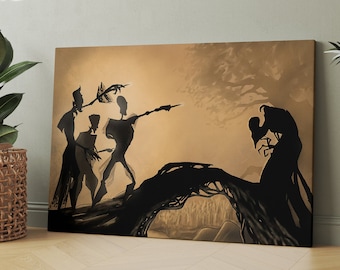 Three Magician Brothers Wall Art, Wizarding School Canvas , Movie Series Canvas, Fantasy Movie Canvas Wall Art,Wizarding School Canvas decor