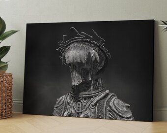 Spooky Man Canvas, Dystopian , Surreal Printed Wall Art, Surreal Canvas Art, Dystopian Wall Decor, Darkness Canvas, Horror Theme Art Canvas