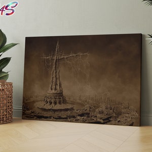 Dark Place Dystopian Canvas, Surreal Printed Wall Art, Surreal Canvas Art, Dystopian Wall Decor, Darkness Canvas, Horror Theme Art Canvas
