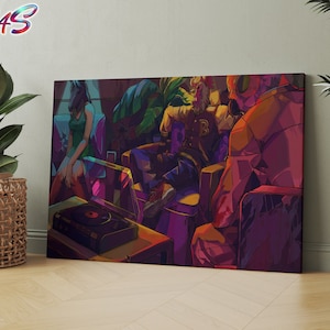 Hotline Miami Canvas Wall Art, Hotline Miami Canvas, Anime Canvas, Retro Art, Wall Decor, Office Decor, Home Decoration, Ready to Hang,