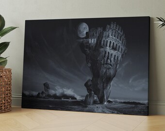 Surrealist Sculpture Canvas Printed ,Dark Surrealism Wall Decor, Abstract Canvas, Surreal Canvas Printed, Darkness Canvas, Darkness Wall Art