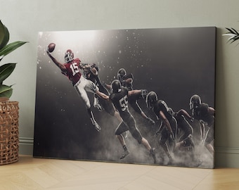 American Football Player Original Wall Design Art American Football Black and White Decor Home American Football Trendy Room Art Sport Paint