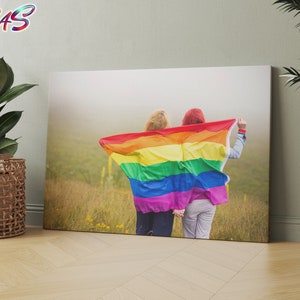 LGBT Wall art, LBGT Canvas, LGBT Wall Decor, Rainbow Wall Art, Pride Wall Decor, Pride Flag, Gay Art, Pride Flag Print Canvas Wall Decor
