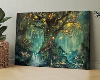 Fantasy Magic Forest, Fantasy Wall Art, Landscape Canvas, Wall Art Canvas, Wall Decor, Canvas Art, Modern Wall Art, Home Decor, Canvas Arts