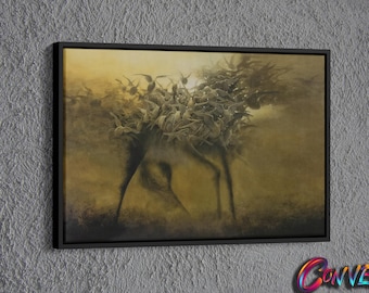 Dark Surreal Painting Canvas, Painting of Zdzislaw Beksinski Wall Decor, Surreal Painting Wall Art, Surreal Art Printed Canvas, Gothic Art