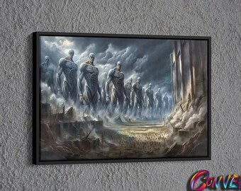 Attack on Titan Canvas, Attack on Titan Poster, Attack on Titan Art, Wall Decor Poster, Wall Decor Canvas, Black and White Frame Poster.