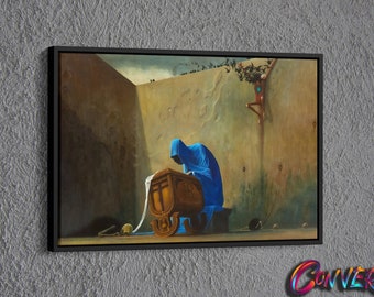Dark Surreal Painting Canvas, Painting of Zdzislaw Beksinski Wall Decor, Surreal Painting Wall Art, Surreal Art Printed Canvas, Gothic Art