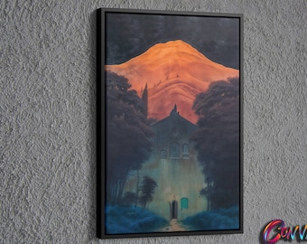 Dark Surreal Ruin Painting Canvas, Painting of Zdzislaw Beksinski Wall Decor, Surreal Painting Wall Art, Surreal Art Printed Canvas, Gothic