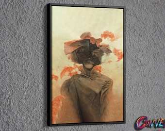 Surreal Women Painting Canvas, Painting of Zdzislaw Beksinski Wall Decor, Surreal Painting Wall Art, Surreal Art Printed Canvas, Women art