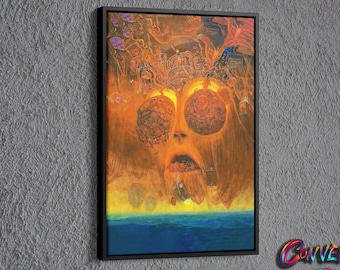 Dark Surreal Painting Canvas, Painting of Zdzislaw Beksinski Wall Decor, Surreal Painting Wall Art, Surreal Art Printed Canvas, Gothic Art