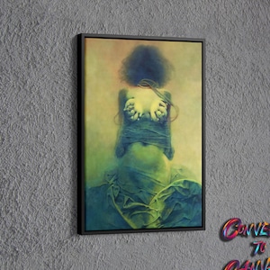 Surreal Women Painting Canvas, Painting of Zdzislaw Beksinski Wall Decor, Surreal Painting Wall Art, Surreal Art Printed Canvas, Women art