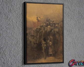Dark Surreal Painting Canvas, Painting of Zdzislaw Beksinski Wall Decor, Surreal Painting Wall Art, Surreal Art Printed Canvas, Gothic Art