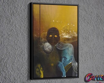 Dark Surreal Painting Canvas, Painting of Zdzislaw Beksinski Wall Decor, Surreal Painting Wall Art, Surreal Art Printed Canvas, Gothic Art