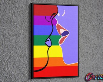 Pride Flag Print Canvas, LGBT Wall art, LBGT Canvas, LGBT Wall Decor, Rainbow Wall Art, Pride Wall Decor, Pride Flag, Gay Art Wall Decor