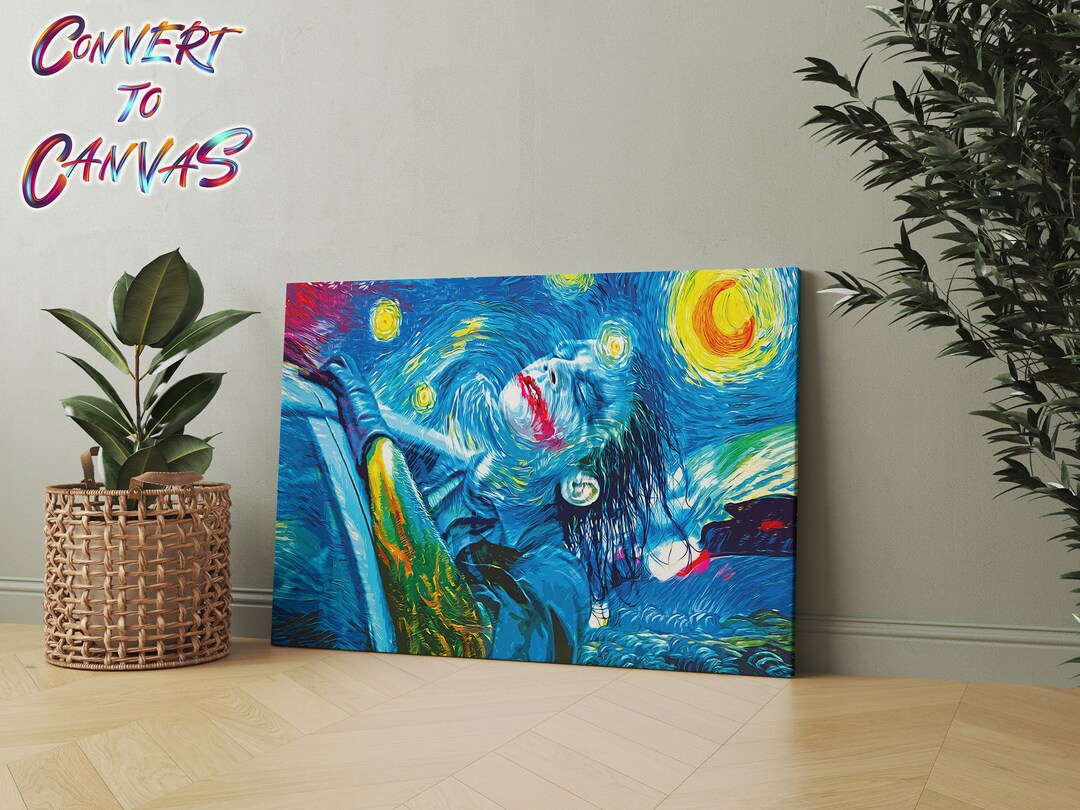 The Starry Night Joker Van Gogh Art the Starry Night Canvas Etsy