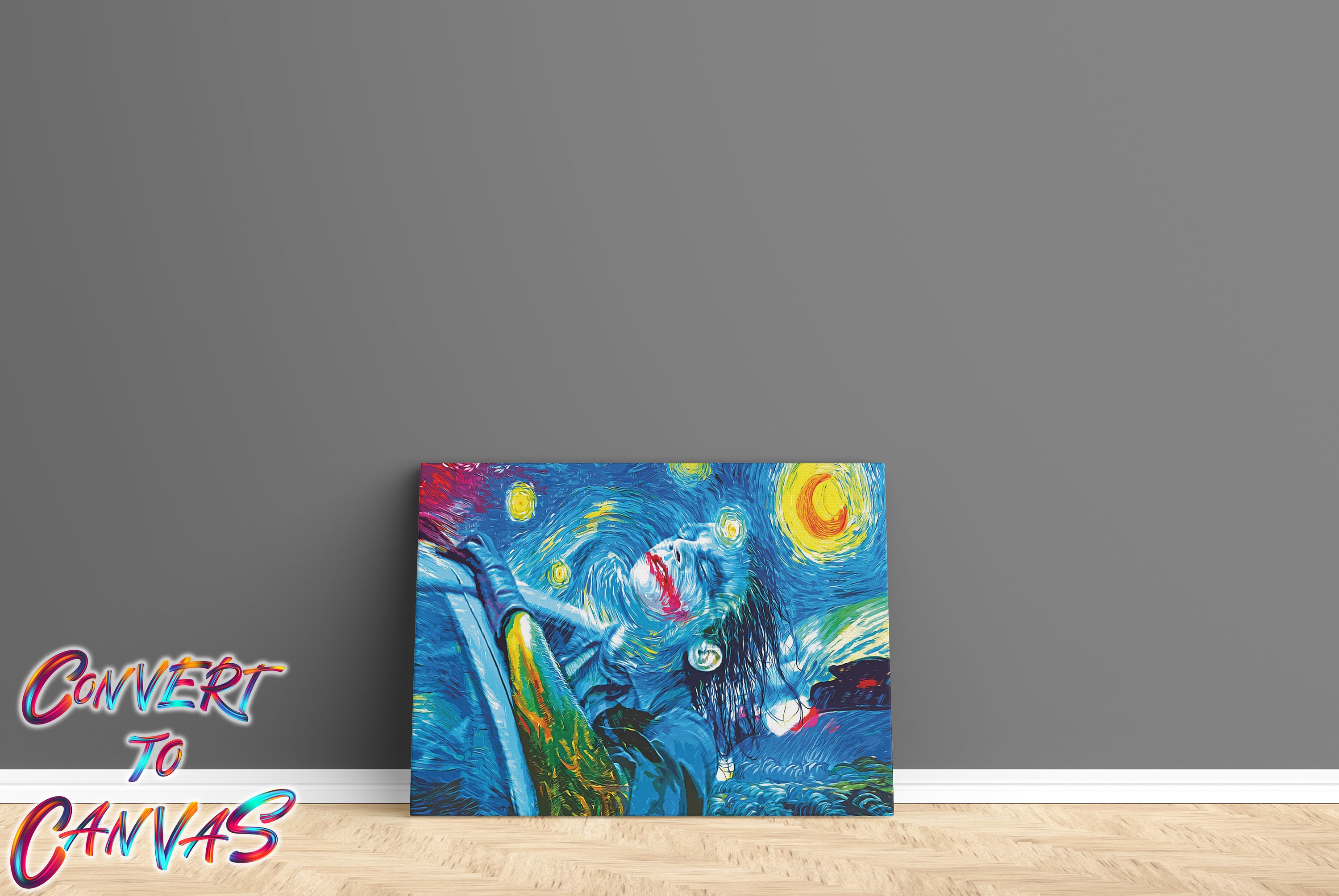 The Starry Night Joker Van Gogh Art the Starry Night Canvas Etsy